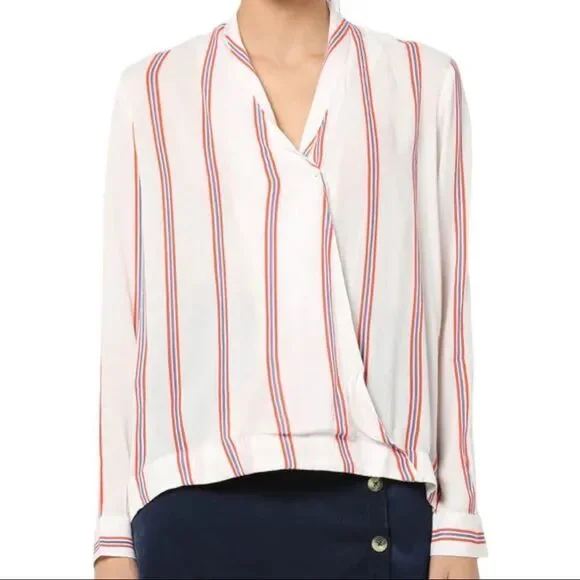 Vero Moda StripedHanna Shirt or Blouse Red White & Blue Size Large New With Tag  - Picture 2 of 11
